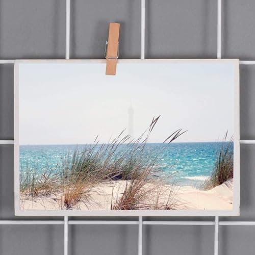 Kakivan Wire Wall Grid Panel for Photo Display, DIY White Iron Picture Frames Collage for Hanging Wall Decor, Foldable Multi Pictures Organizer with 12 Clips, 31'' X 24'' Inch. (2 Pack) thumbnail 4