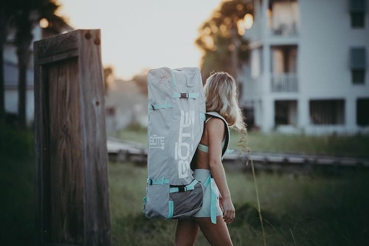 BOTE Wulf Aero Inflatable Stand Up Paddle Board Kit Includes Accessories Adjustable Paddle iSUP Travel Bag Blow Up Pump Safety SUP Coiled Leash Multiple Sizes - 11 FT 4 In - Native Dune thumbnail 7