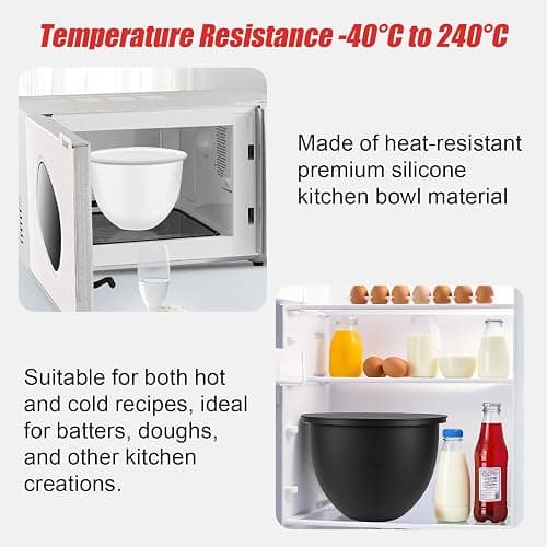Silicone Bowl Insert for Kitchen Aid, Bowl Liners Silicone Bowl Liner for Kitchenaid Mixer Bowls 5 Qt Tilt Head Mixing, Replacement Accessories Mixaid Baking Cooking No Needed (3PCS) thumbnail 6