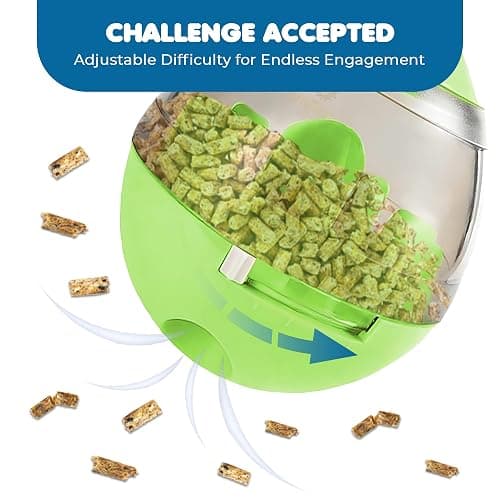 SunGrow Puppy, Small Dog Breeds, and Cat Treat Ball, Slow Pet Feeder, Boredom Buster, Adjustable Food Dispenser, Ends Naughty Chewing and Bloat, Encourages Exercise, Interactive Puzzle Feeder, 4.6” thumbnail 3