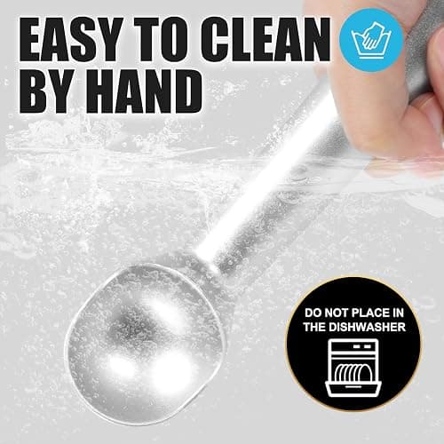 CUNSENR 7 inch Ice Cream Scoop - One-Piece Nonstick Aluminum Ice Cream Scooper - Professional Metal Ice Cream Spoon - Durable, Easy to Use & Clean - Lightweight Cookie Spoon - Scoop Ice Cream (Sliver) - Silver thumbnail 9