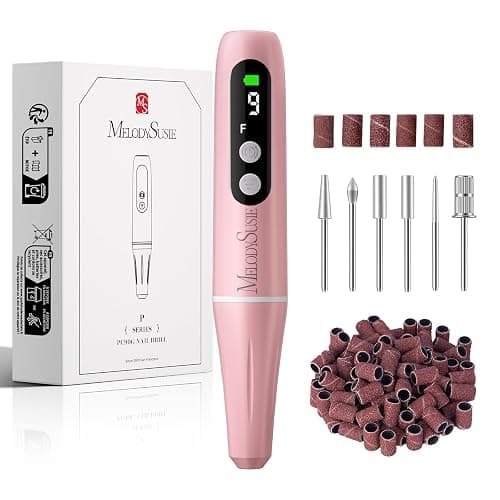 MelodySusie PC90G Rechargeable Nail Drill 20000RPM, Portable Electric Nail File for Manicure & Pedicure, Cordless Efiles for Acrylic Nails Lightweight Nail Care Tool for Home & Salon (Pink) - Image 1