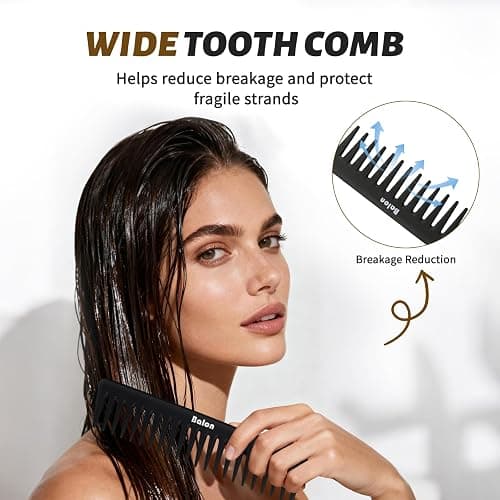 Balon Hair Brush for Women and Men, 4Pcs Paddle Brush Detangling Brush Hair Comb Set for Long Thick Thin Curly Hair, Hairbrush Great On Wet or Dry, No More Tangle thumbnail 4