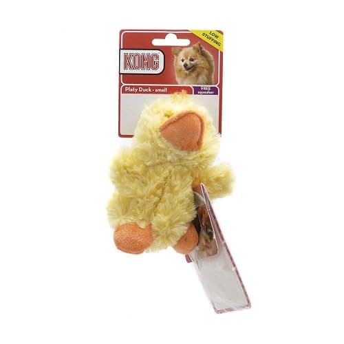 KONG Duckie Plush Squeaker Dog Toy, Yellow, for Extra Small Dogs | Soft Plush Squeaker Toy with a Removable Squeaker & Minimal Stuffing, Great for Easy Fetch & Cuddle Time thumbnail 4