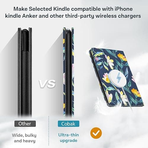 CoBak Stand Case for 7" Kindle Paperwhite 12th Gen 2024 and Kindle Colorsoft with Hand Strap - Compatible with iPhone MagSafe, for Samsung/Belkin/Anker Wireless Charging Pads, Durable, Auto Sleep Wake thumbnail 5