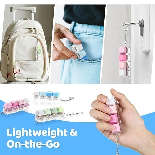 3 Pack Keyboard Fidget Toy – Clicky, Creamy & Silent Stress Relief Gift | Stress Relief Fidget Clicker Keychain – Quiet Fidget Toys for Adults, Boost Focus & Calm Anxiety at Work, Travel thumbnail 6