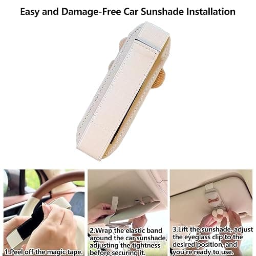 UINSUE Car Sunglasses Holder Eyeglass Clip with Sun Visor Storage for Cards Magnetic Eyewear Clamp Car Decor thumbnail 4