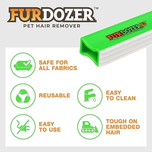 FurDozer Pet Hair Remover & Auto Detailing Tools - Cat & Dog Hair Remover for Carpets, Car Interiors, Couches, Bedding, & Pet Furniture (Green, (2 Pack) - X3 PRO) thumbnail 6