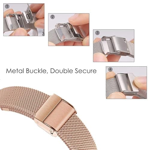 ViCRiOR Watch Bands Compatible with 18mm Garmin Venu 3S/Venu 4 41mm/ Vivoactive 4S /Venu 2s / Vivomove 3S, Solid Stainless Steel Watchband+ Mesh Strap Bracelet for Garmin Forerunner 255s/265S thumbnail 6