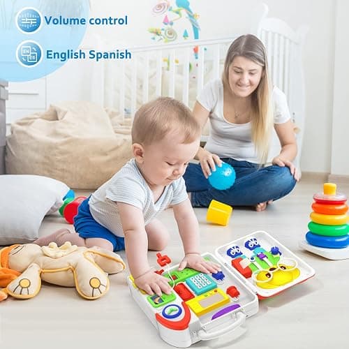 Toddler Toys for 1-2 Year Old Boy, Musical Montessori Busy Board, Early Educational Toy for Toddlers 1-3, Motor Skills Developmental Toy for 12-18 Month Age, Birthday Gift for 1+ Year Old Boy Girl thumbnail 6