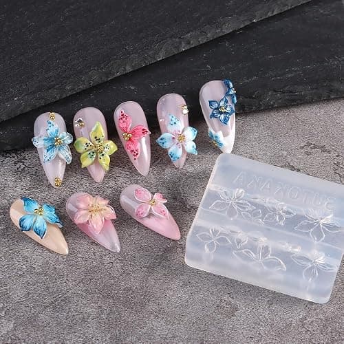 3D Flowers Nail Mold Silicone Nail Tools, Hawaii Hibiscus Floral Petal Nail Design Resin Molds Nail Art Carving Template for Resin Manicure Decorations Accessories DIY Nail Supplies thumbnail 6