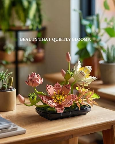 Nifeliz Lotus Flower Building Set for Adults, Botanical Decoration for Table or Office, A Nature-Inspired Gift for Plant Lovers and Garden Enthusiasts (506 PCS, NF10334) thumbnail 2