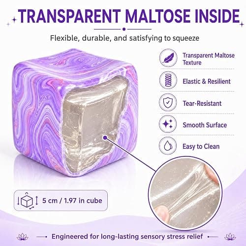 Fidget Toys Squishy Stress Cube, Stress Balls for Teenager, Soft Sensory Fidget Toy for Stress & Anxiety Relief for Teenager&Adult, Fidgets for Classroom Prize（1） thumbnail 6