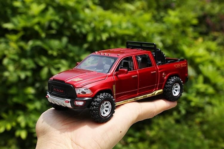 SASBSC Toy Trucks for Boys Age 3-12 Pickup Truck Toys Diecast Metal Model Cars with Light and Sound Pull Back Car Toy for 3+ Year Old Kids (Red) thumbnail 6