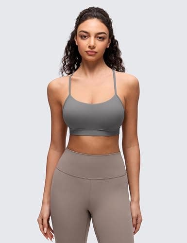 CRZ YOGA Butterluxe Y Back Sports Bras | Light Support, Removable Pads, Yoga, Extremely Soft, Scoop Neck, Spaghetti Strap, for Women thumbnail 2