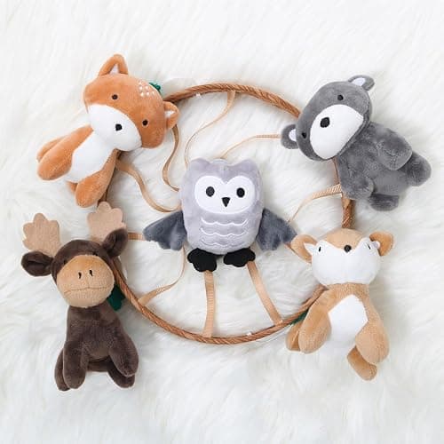 The Peanutshell Crib Mobile for Boys or Girls - Woodgrain Musical Baby Crib Mobile with 12 Lullabies, Whimsical Woodland Baby Whimsical Woodland Nursery Decor thumbnail 6