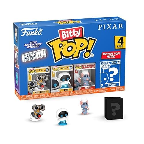 Funko Pop Bitty: Pixar Mini Collectible Toys 4-Pack - Wall-E, EVE, Remy, & Mystery Chase Figure - (Styles May Vary) and A Surprise Mystery Mini Figure - 0.9 Inch (2.2 Cm) - Pixar Collection - Image 1