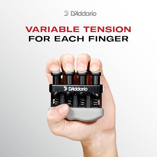 D’Addario Varigrip Hand Exerciser–Improve Dexterity and Strength in Fingers, Hands, Forearms- Adjust Tension Per Finger– Simulated Strings Help Develop Calluses- Comfortable Conditioning thumbnail 3
