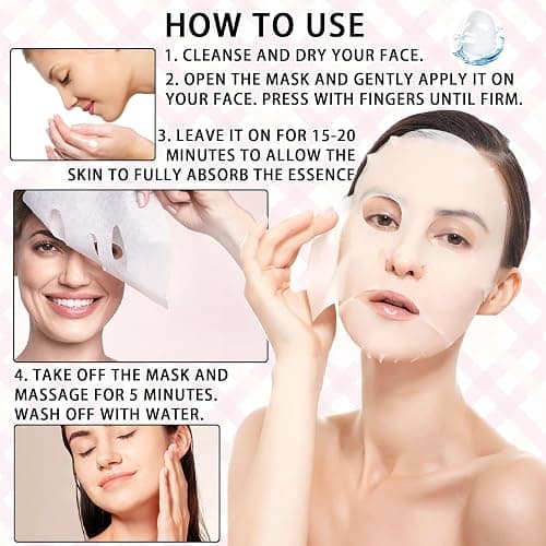 10PCS Plant Fruit Sheet Face Masks Set,Moisturizing Facial Sheet Masks,Hydrating Face Masks Sheet Masks Set,Non-greasy Overnight Face Sheet Masks Facemasks for Women and Men A thumbnail 6