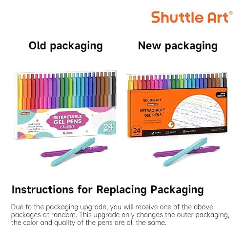 Shuttle Art Colored Retractable Gel Pens, 24 Bright Ink Colors, Cute Pens 0.7mm Fine Point Quick Drying for Writing Drawing Journaling Note Taking School Office Home thumbnail 9