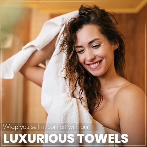 ECO Towels 6-Pack Bath Towels - Extra-Absorbent - 100% Cotton - 27in x 54in - Towels for Bathroom - Extra Large Shower Towels thumbnail 7