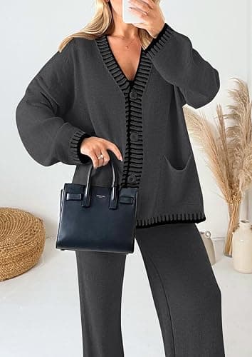PRETTYGARDEN Lounge Sets for Women Fall 2025 Loungewear 2 Piece Outfits Cardigan Sweaters Track Suit Matching Winter Clothing thumbnail 5
