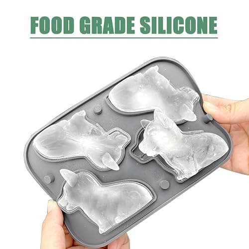 Corgi Dog gifts 3D Ice Cube Mold, Admaison Ice Cube Tray with Funnel for Cocktails, Bourbon,Brandy, Whiskey Gifts for Men, Silicone Fun Shapes Black (Corgi) thumbnail 4