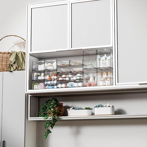 Yieach 4 Pack Small Clear Stackable Storage Drawers,2.2'' Tall Desk Organization and Storage,Plastic Office Supply Organizer,Acrylic Storage Containers for Makeup,Hair Clip,Accessory,Pen,Art Crafts thumbnail 5