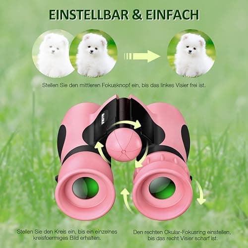 ALLCELE Fernglas für Kinder, Kinderfernglas mit starker Vergrößerung 8 x 21, Outdoor Exploration Ferngläser Spielzeug für Junge Mädchen ab 3-12 Jahre. thumbnail 2