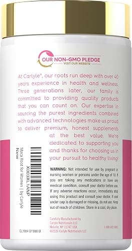 Carlyle Maca Root Capsules for Women | 150 Count | Non-GMO, Gluten Free Supplement | for Her thumbnail 3