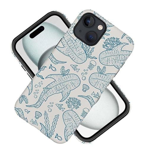 Generic Compatible with for iPhone 15,Coral Reef Whale Shark Ocean Sea Phone Case for Girl Women Boy Men,Scratch Resistant Shockproof Cover Case for iPhone 15 thumbnail 2