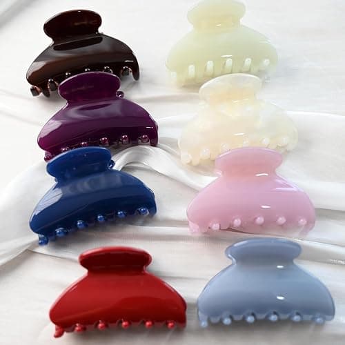 Prettyou Handmade Celluloid Acetate French Design Barrettes Tortoise Shell Claws Hair Claw Luxury Fashion Accessories Hair Clip for Women (burgundyred) thumbnail 7