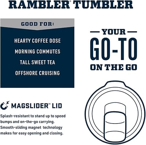 YETI Rambler 20 oz Stainless Steel Vacuum Insulated Tumbler w/MagSlider Lid thumbnail 2
