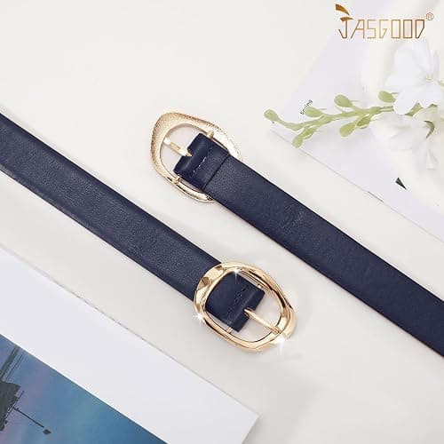 Women Leather Belt for Jeans Pants Ladies Casual Waist Belt Fashion Women Belt with Gold Buckle thumbnail 3