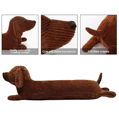 Enhopty 19.6” Giant Dachshund Dog Plush Pillow Puppy Wolf Stuffed Animal Plushie Hugging Long Body Throw Sleeping Pillow for Kids Christmas (19.6inch, Dachshund) thumbnail 4