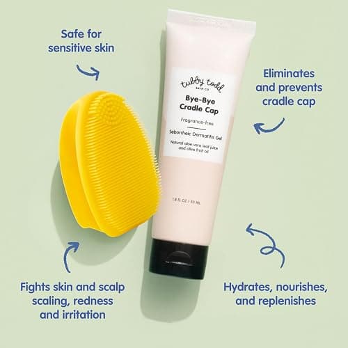 TUBBY TODD Cradle Cap Baby Hair & Scalp Care Kit | Includes Bye-Bye Cradle Cap Gel & Cradle Cap Silicone Brush, Gentle for Babies’ Sensitive Skin, 1.8 fl oz thumbnail 5
