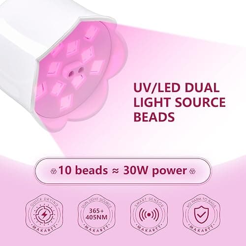 Makartt UV Nail Lamp - Luminoza 10W Mini Cordless UV Light for Gel Nails, Rechargeable LED Auto Curing Lampe UV with 4 Timers, Goosenecks UV Lamp for Nail Salon Home DIY Manicure thumbnail 3