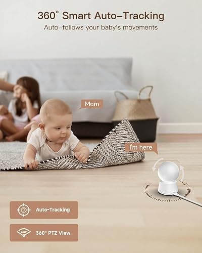ARENTI WiFi Baby Camera Monitor B2 Kit 2026 Upgraded, 5-inch Wireless Display, Smartphone App, Encrypted Connection, Lullaby, Super Night Vision, Auto Tracking, Temp Sensor, Support Local Storage thumbnail 7