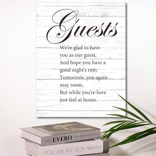 Be Our Guest Wall Decor,Guest Room Decor,Guests We're Glad to Have You as Our Guest Canvas Poster Print for Guest Room Bedroom Wall Decor W664 thumbnail 3