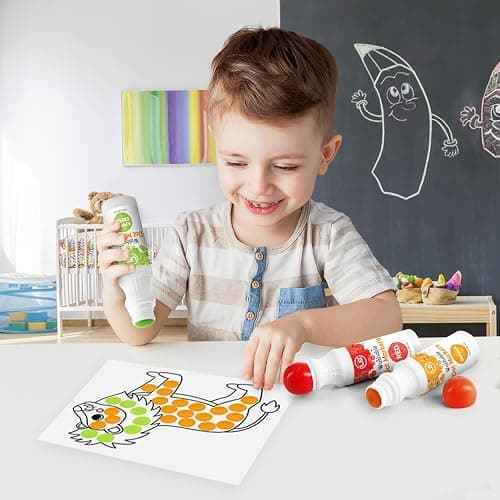 Dot Markers for Toddlers and Kids,6 Color Bingo Daubers, Dot Art Washable Paint for Kids, Bingo Markers, Toddler Arts and Crafts, Kindergarten Classroom Must Haves thumbnail 5