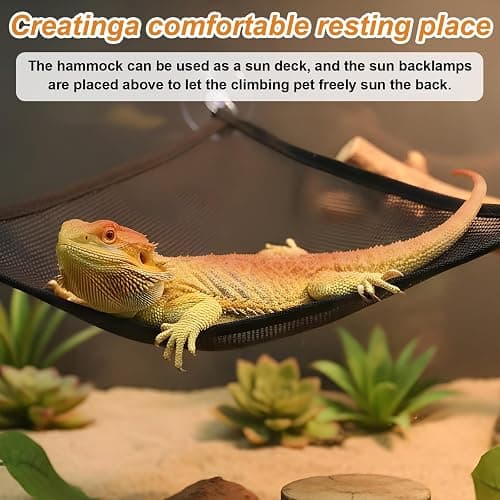 Abeillo 2Pcs Bearded Dragon Hammock, Breathable Mesh Reptile Hammock Lizard Tank Accessories, Triangle Geckos Hammocks for Bearded Dragons, Snakes, and Axolotls, Perfect Beard Dragon Tank Accessories thumbnail 6