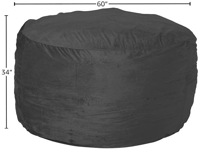 Chill Sack Bean Bag Chair Cover, 5-Feet, Microsuede - Charcoal thumbnail 3