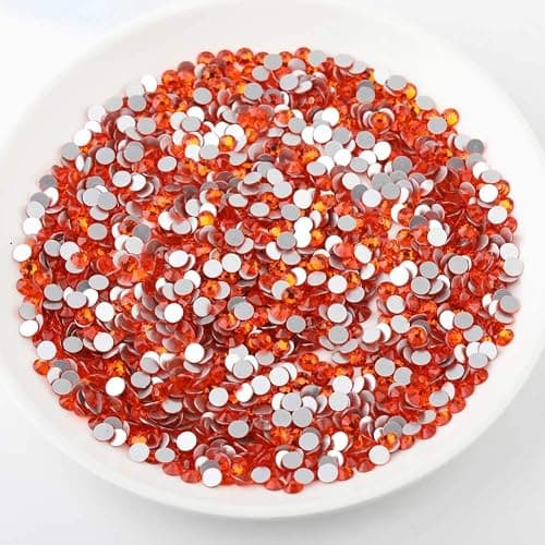 Beadsland 144 Pieces Flat Back Crystal Rhinestones Round Gems, Orange, SS40, 8.4-8.7mm thumbnail 3