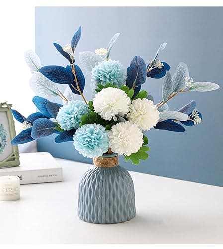 NAWEIDA Artificial Flowers with Vase Faux Hydrangea Flower Arrangements Table Centerpieces for Home Garden Party Wedding Decoration thumbnail 5
