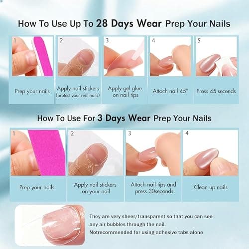 JOYVVEW Cat Eye Press on Nails Short - Glitter Ombre Pink Press On Nails Oval, Chrome Fake Nails with Shimmer Finish, Sturdy Quality, Reusable Almond Stick On Nails for Women, 30 Pcs 15 Sizes thumbnail 6