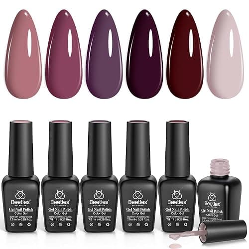 Beetles Winter Gel Nail Polish Set Burgundy Red Gel Nail Polish Soak Off Nail Uv Lamp Gel Nail Kit Nail Art Design Christmas Gifts for Girls thumbnail 9