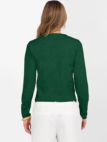 ANRABESS Women’s Long Sleeve Sweaters Cropped Crew Neck Business Casual Light Weight Sweater Tops Fall Fashion Clothes 2025 thumbnail 6