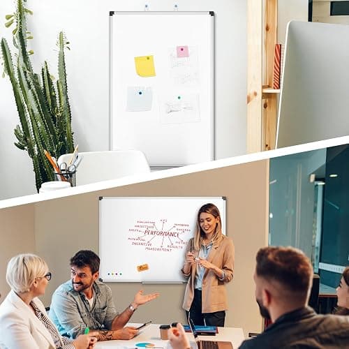XBoard Magnetic Dry Erase Board/Whiteboard, 36 X 24 Inches, Double Sided White Board,1 Dry Eraser & 3 Dry Erase Markers & 4 Push Pin Magnets thumbnail 6