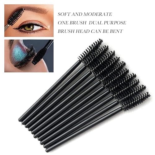 GUMIKE 100 Pcs Disposable Eyelash Mascara Brushes for Eye Lashes Extension Eyebrow and Makeup (Black) thumbnail 8