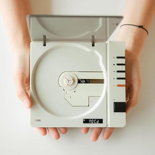 syitren R300 CD Player Bluetooth Portable Desktop Retro CD Player for Home Fiber Output No Built-in Speaker White Gift (White) thumbnail 5